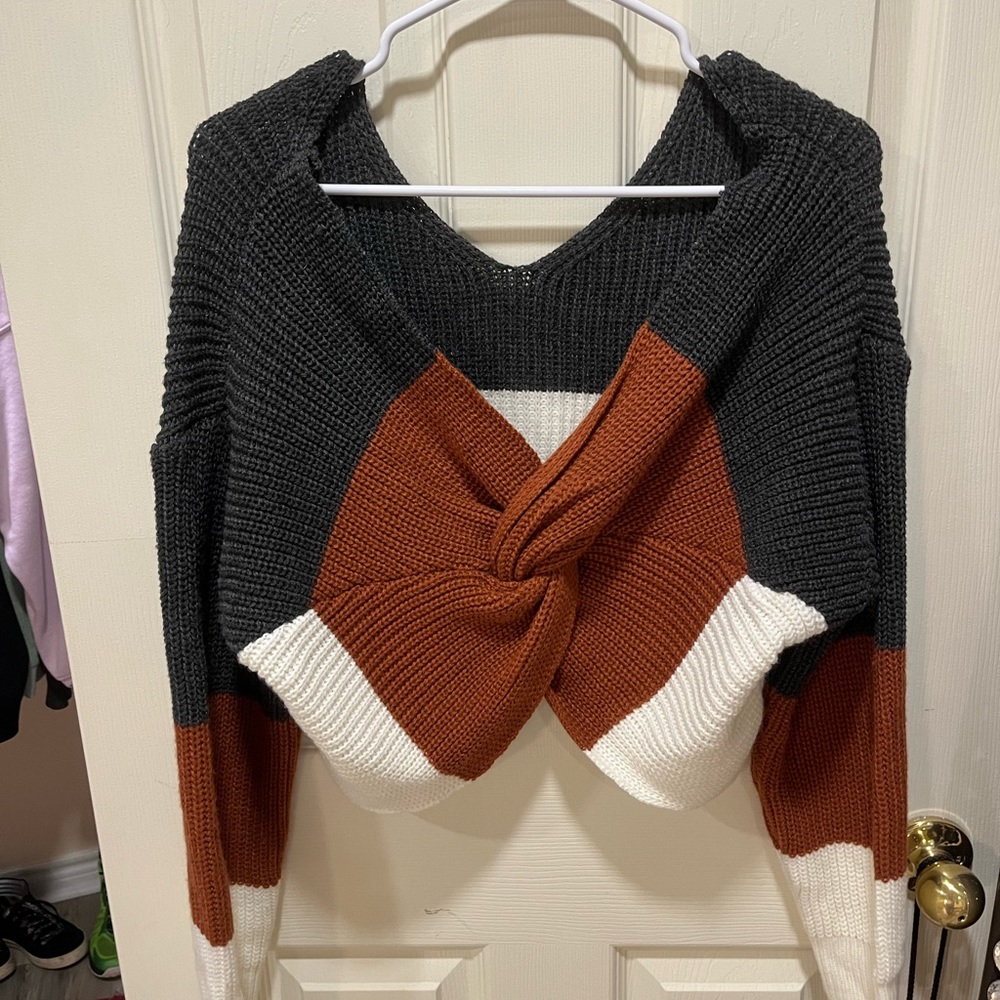 SHEIN cross cross back sweater